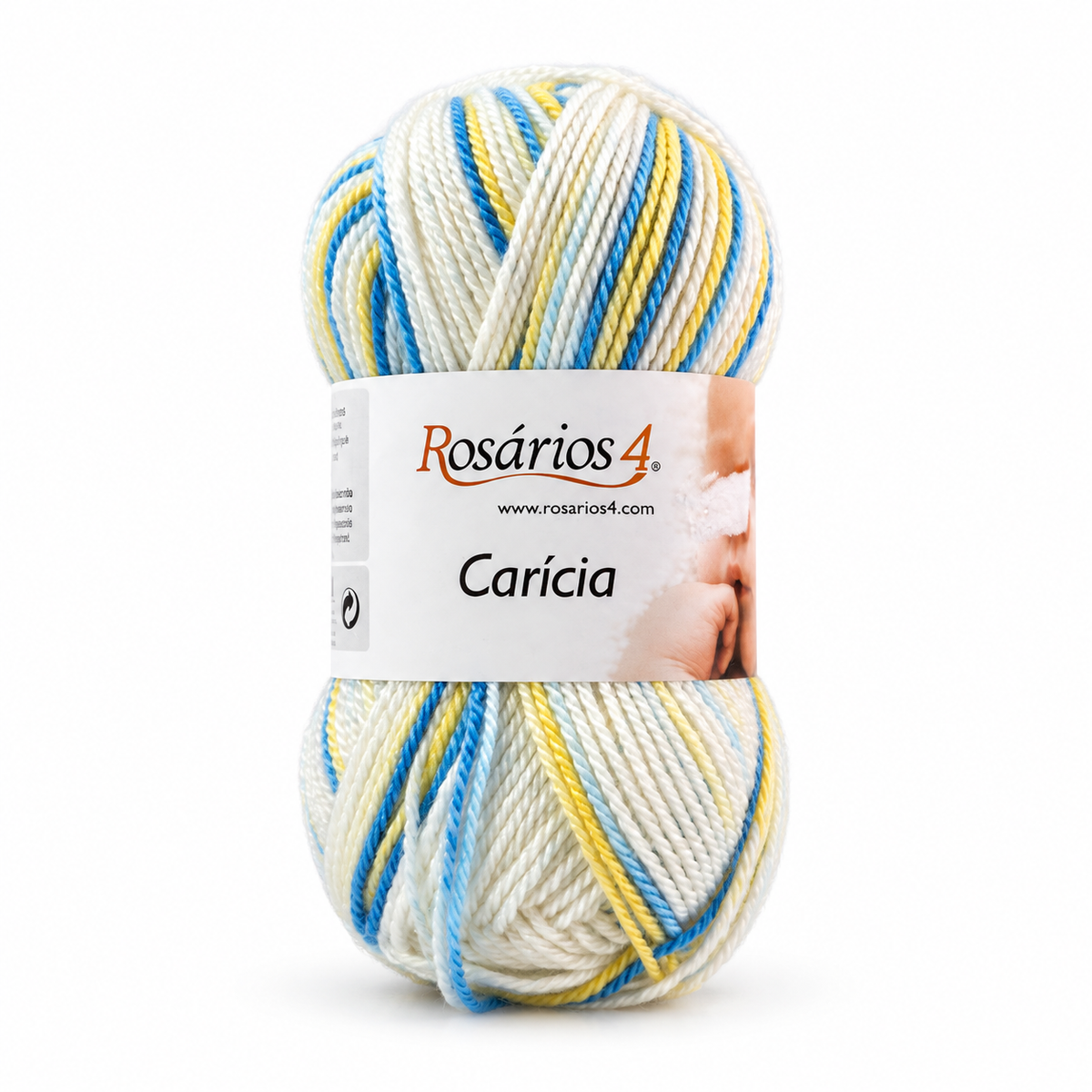 Carícia Print - branco azul claro amarelo - Cor 56