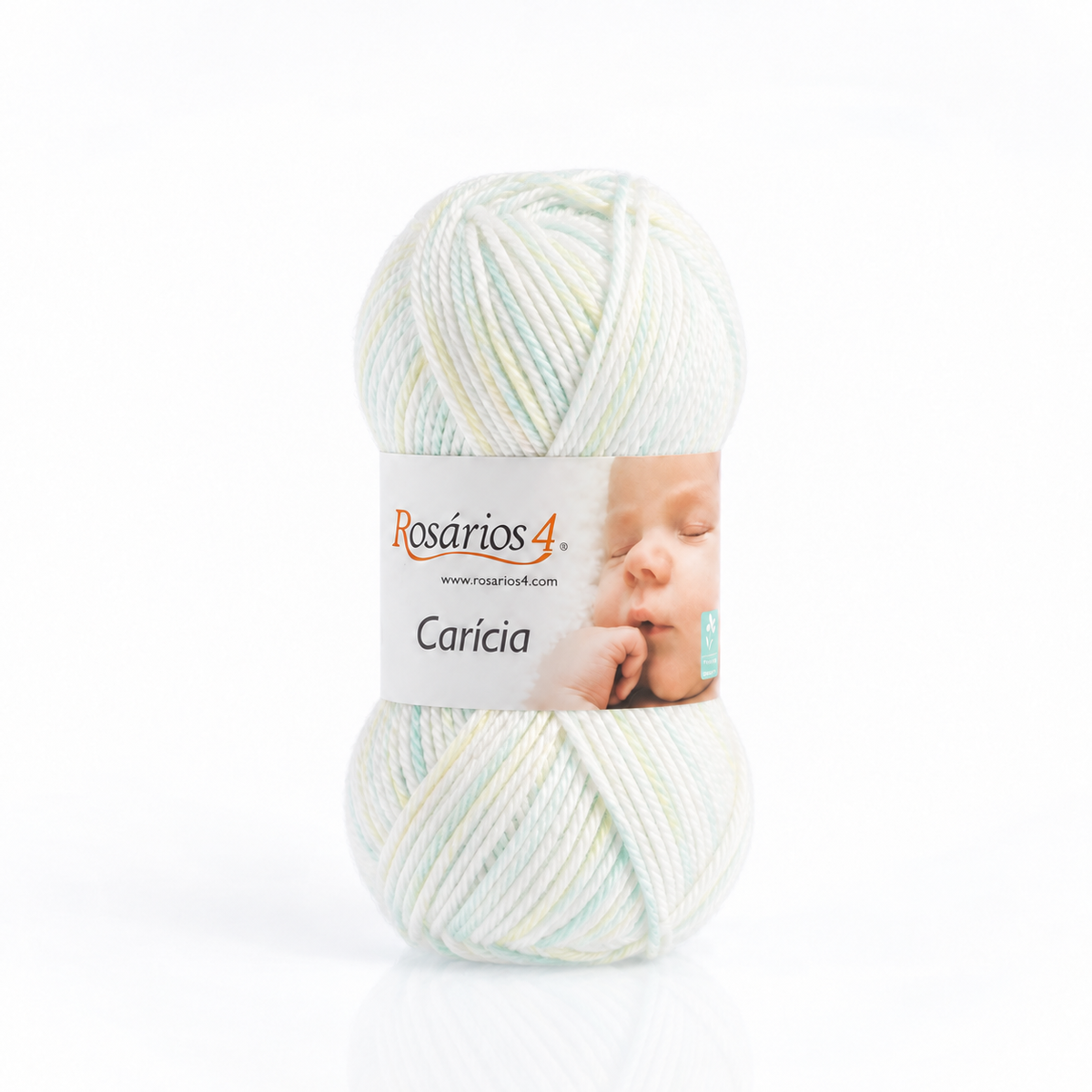 Carícia - branco com apontamentos amarelo azul muito claros