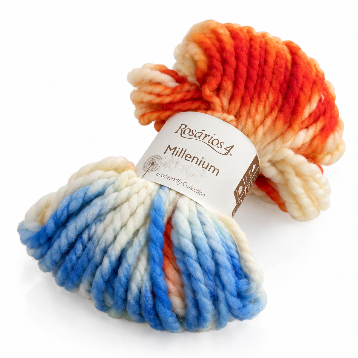 Millenium - laranja vermelho azul branco cru